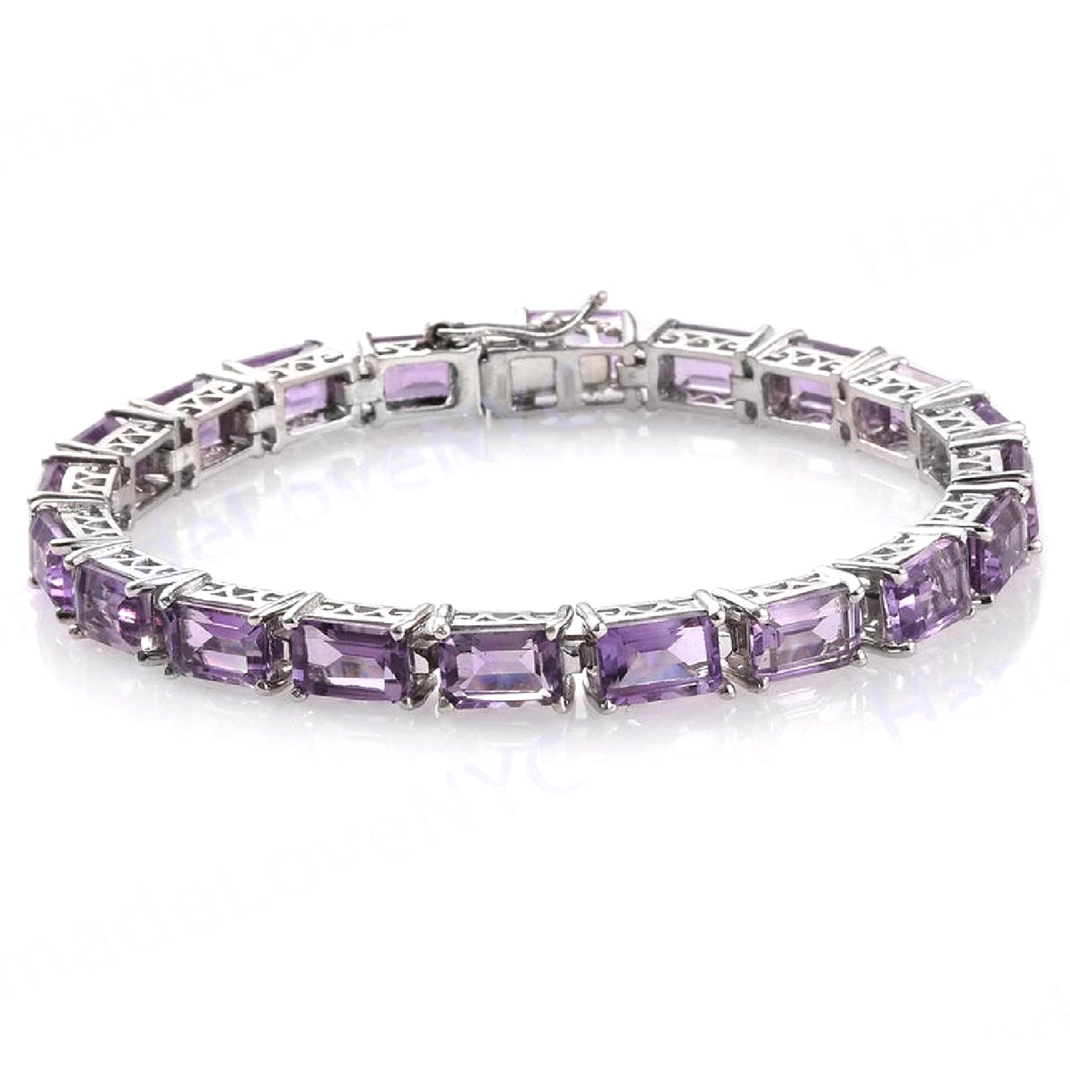 Amethyst Tennis Bracelet – 925 Sterling Silver-0