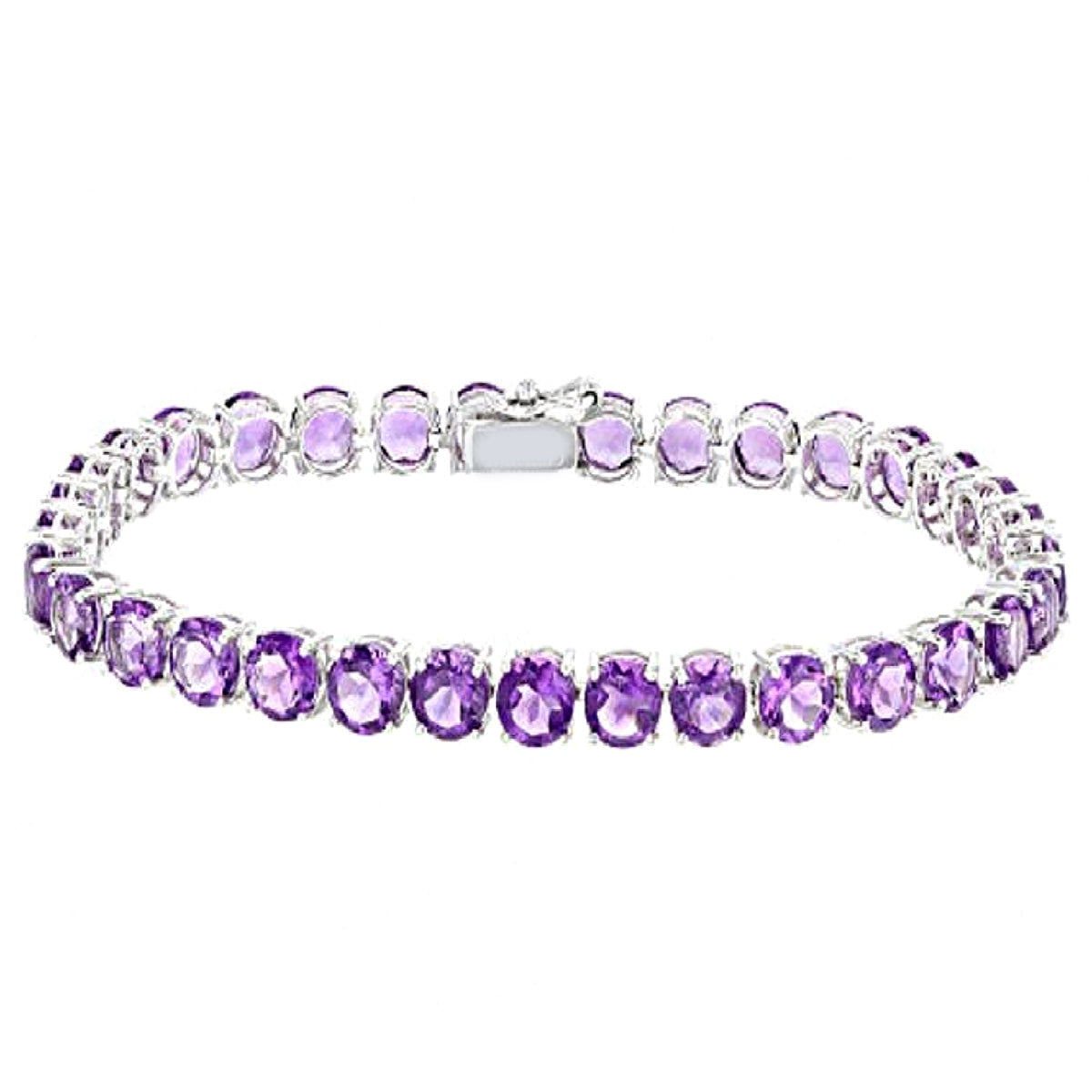 Amethyst Tennis Bracelet – 925 Sterling Silver-0
