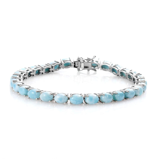 Larimar Tennis Bracelet – 925 Sterling Silver-0