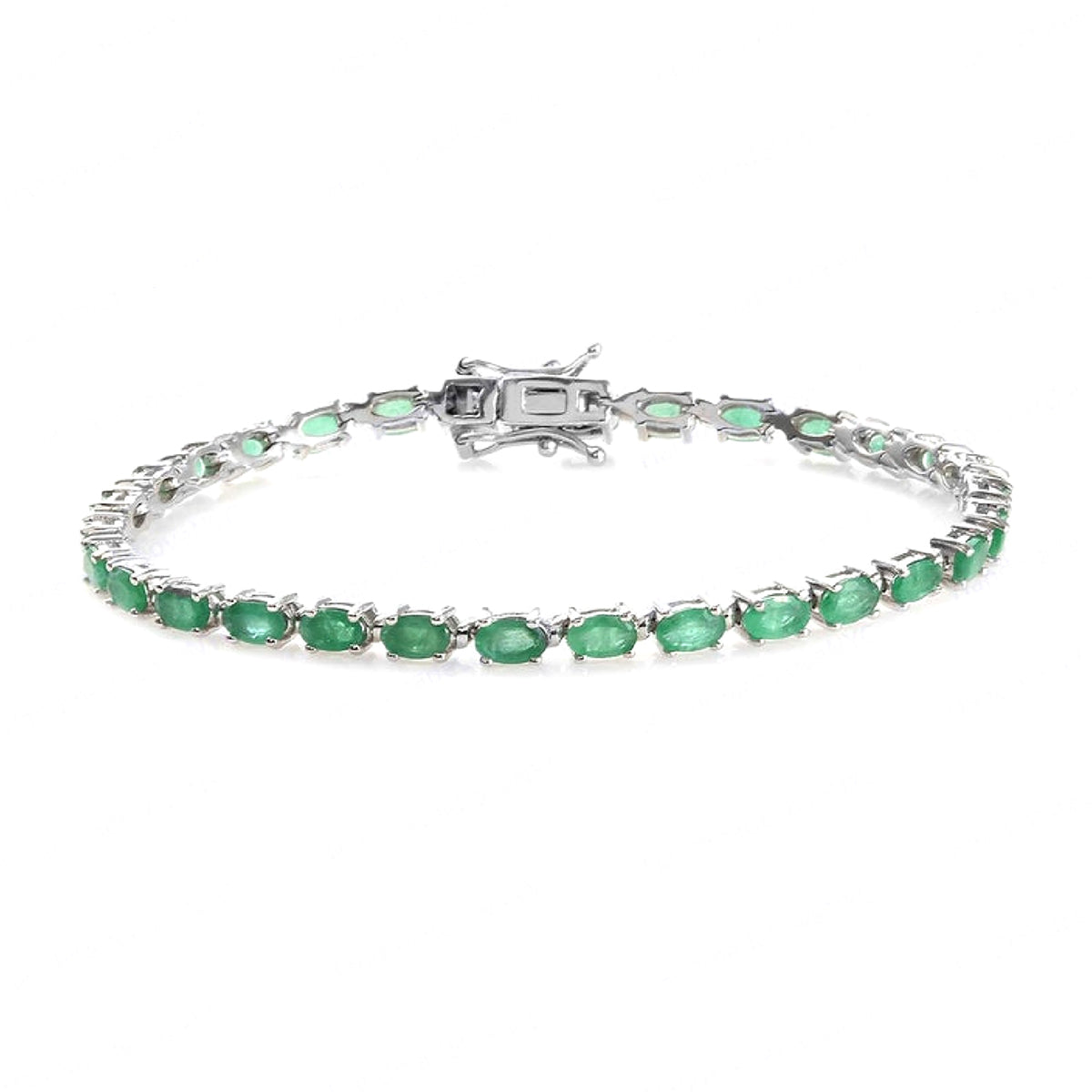 Emerald Tennis Bracelet – 925 Sterling Silver-0