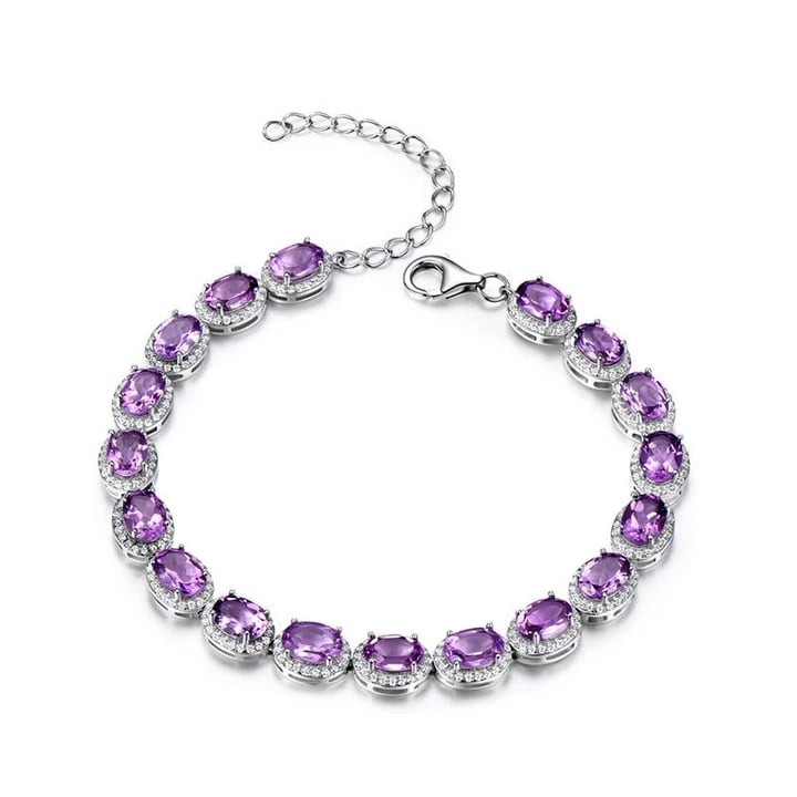 Amethyst Tennis Bracelet – 925 Sterling Silver-0