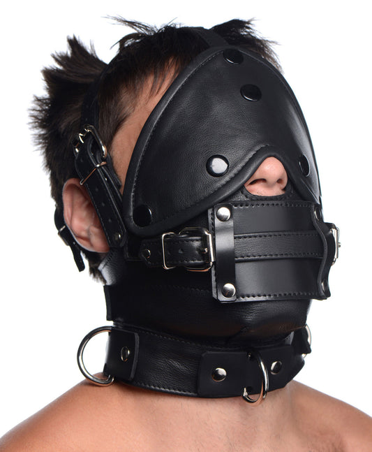 Leather Head Harness with Removeable Gag-0