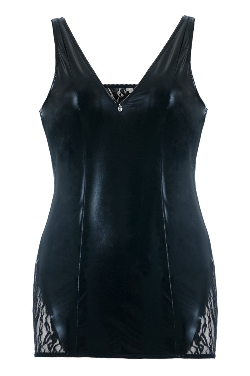 schwarzes Wetlook Chemise SB/1002 54/56 Sexy Base Kollektion by Andalea-1