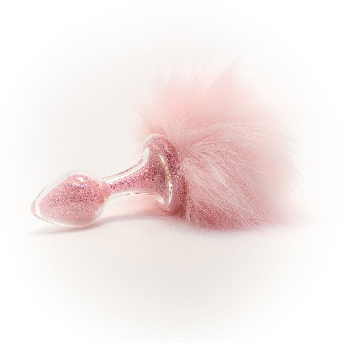 Crystal Delights Magnetic Sparkle Bunny Tail Plug Pink-0