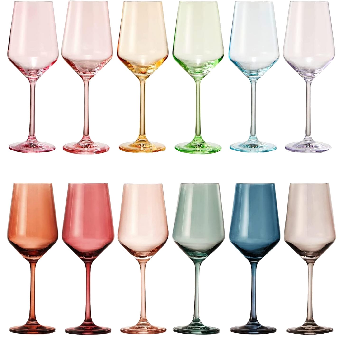 Make Your Own Set Wine Glass SINGLE, Colorful Purple Colored Large 12 oz Glass, Unique Italian Style Tall for White & Red Wine, Gifts for Mothers Day Gift, Set of 1 Beautiful Glassware (Purple)-0
