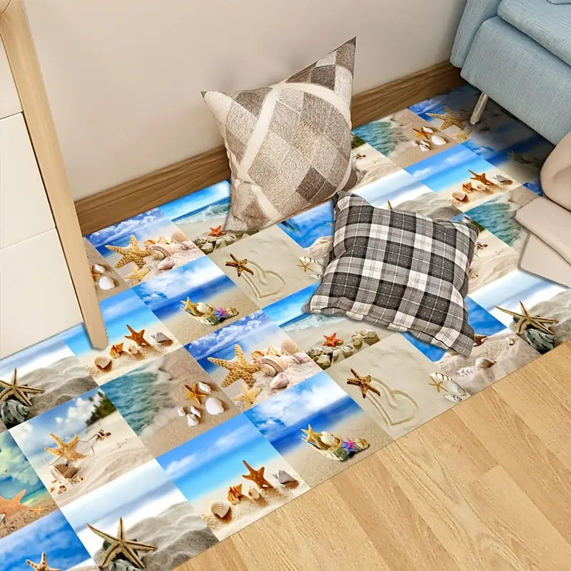 10pcs Waterproof Beach Seascape Tile Stickers