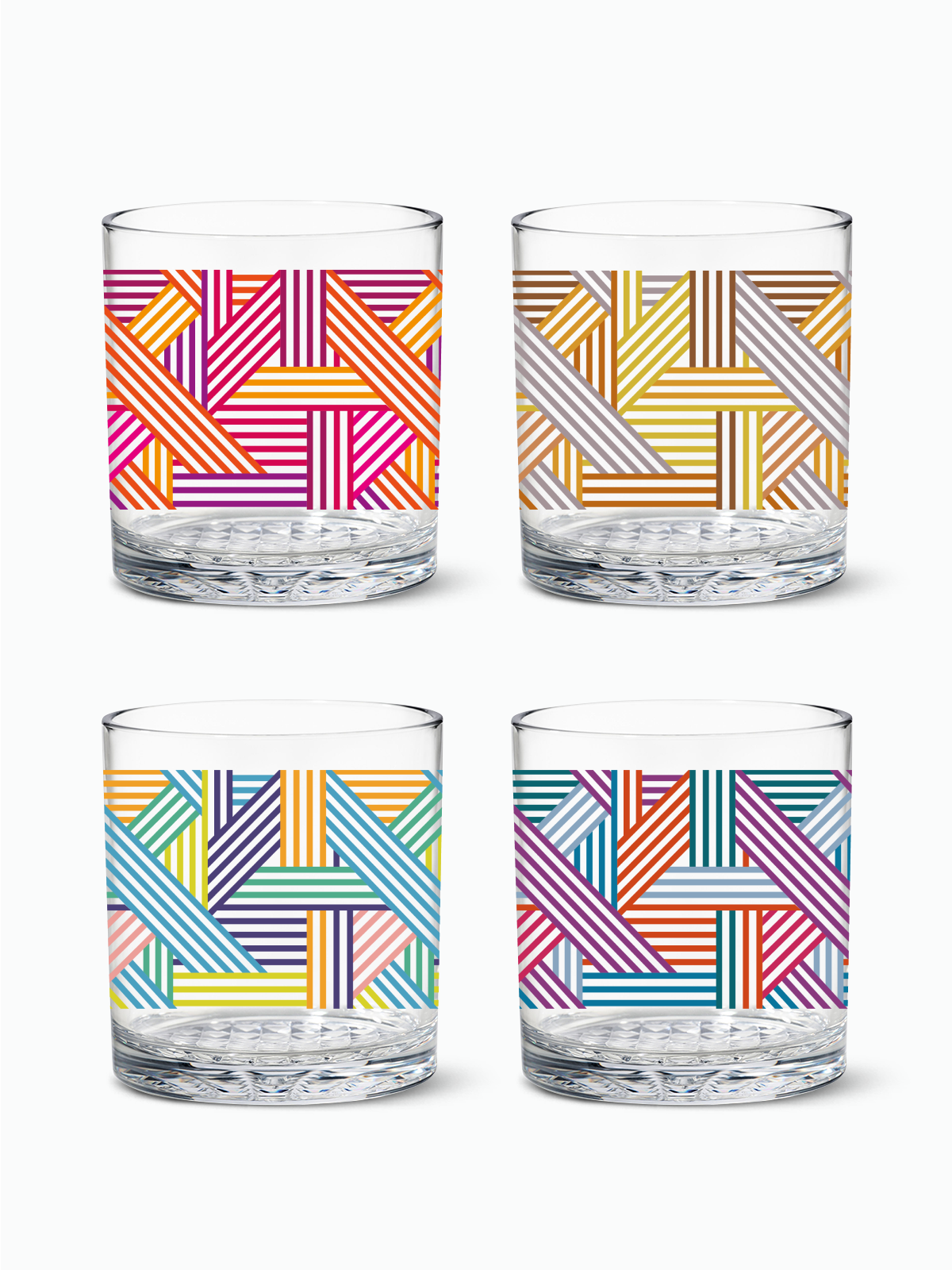 Art Deco Lines - RESERVE 12oz Old Fashioned Tritan™ Copolyester Glass-0