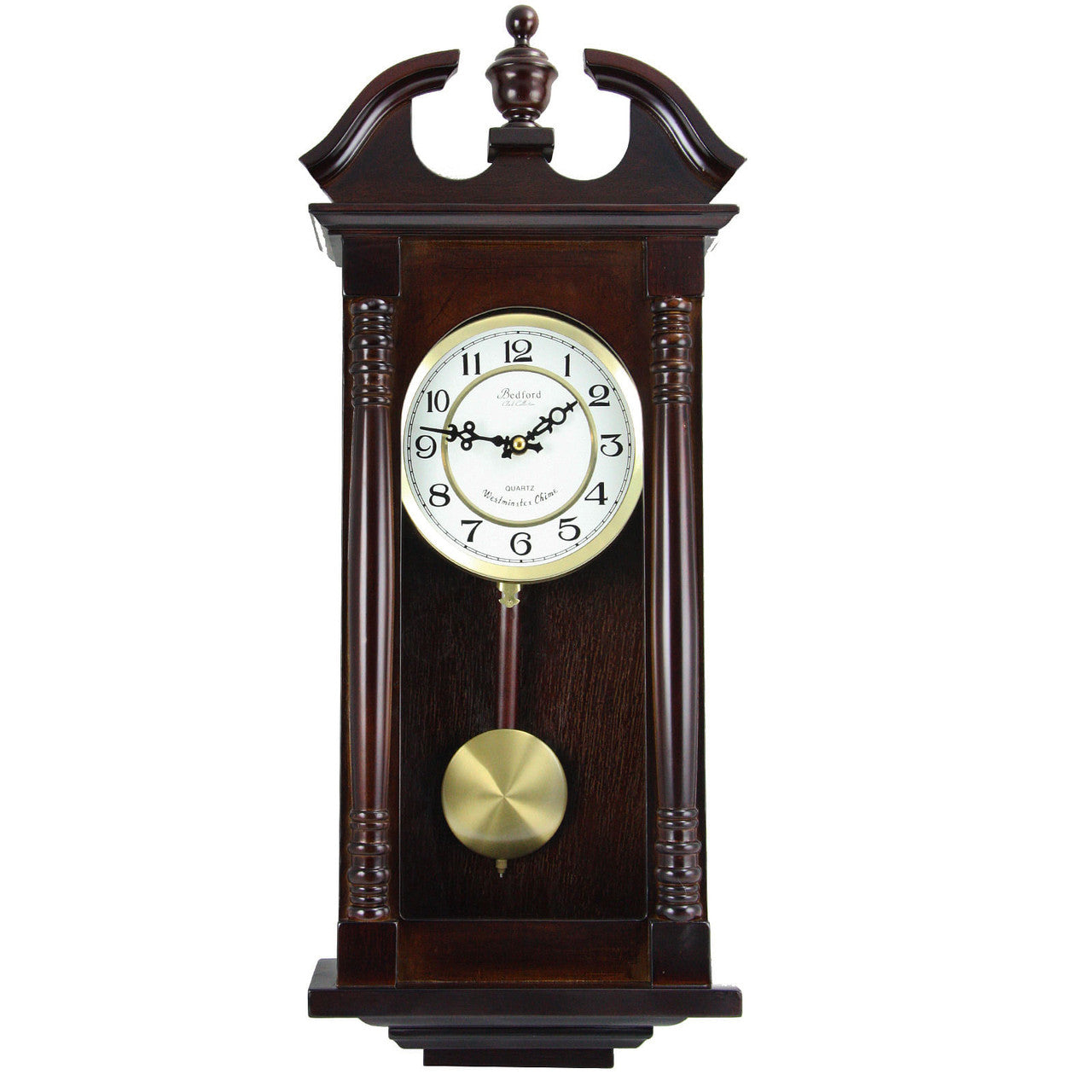 Bedford Clock Collection 27.5 Inch Cherry Oak Wall Clock-0