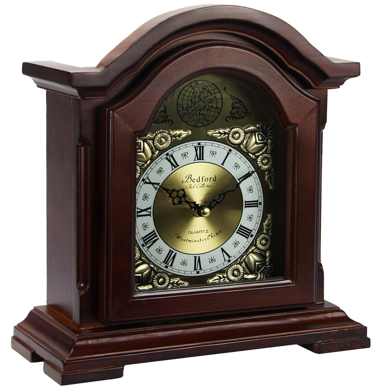 Bedford Clock Collection Redwood Mantel Clock with Chimes-0