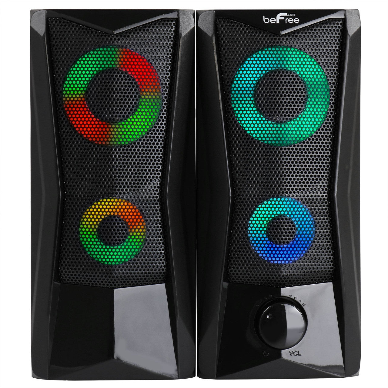 beFree Sound Computer Gaming Speakers with Color LED RGB Lights-0