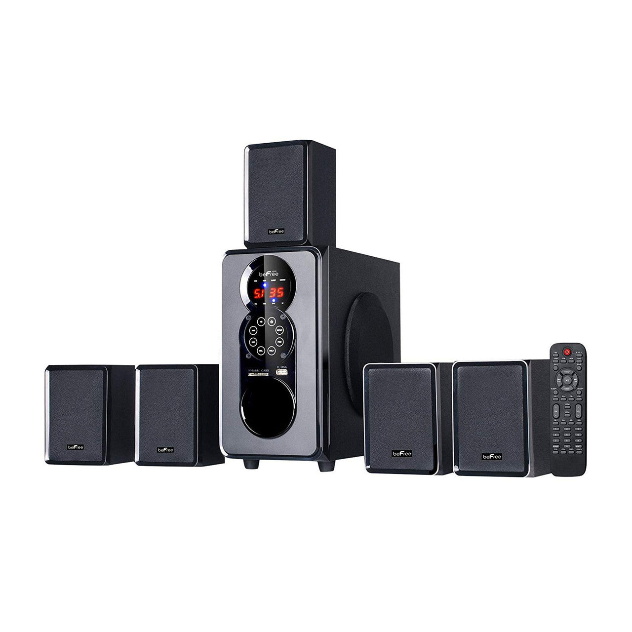 beFree Sound 5.1 Channel Bluetooth Surround Sound Speaker System in Black-0