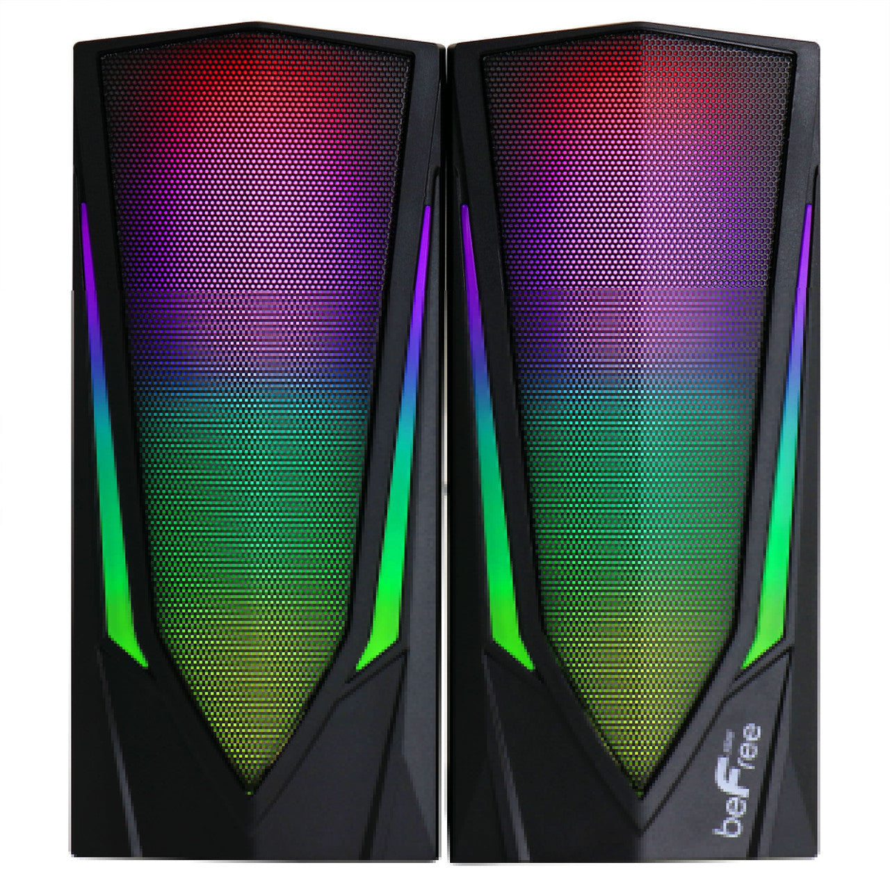 beFree Sound 2.0 Computer Gaming Speakers w/ LED RGB Lights-0
