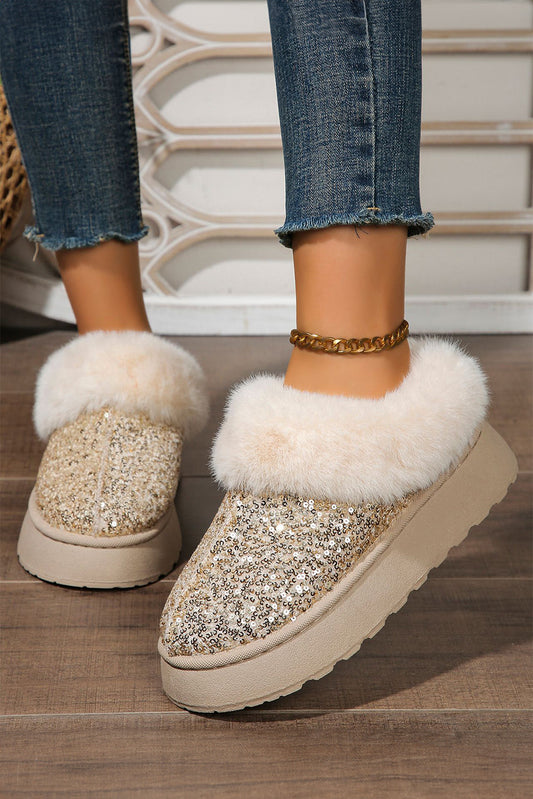 Lucia Sequin Thick Sole Snow Boots-0