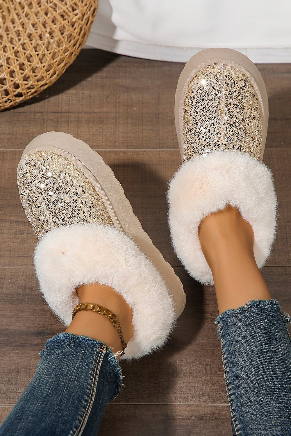Lucia Sequin Thick Sole Snow Boots-3