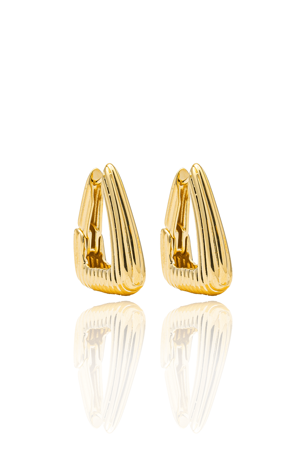 High End Exclusive Textured Triangle French Earrings-0