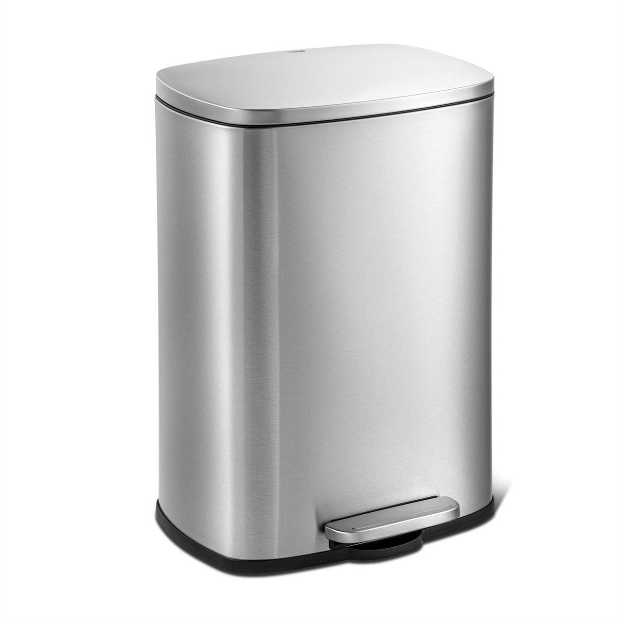 13 Gallon Brushed Stainless Steel Kitchen Trash Can with Step Open Lid-2