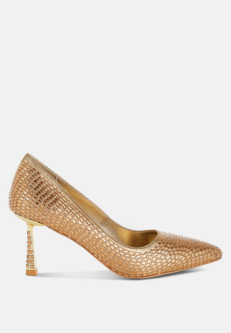 Benjamins Rhinestones Embellished Pumps-5