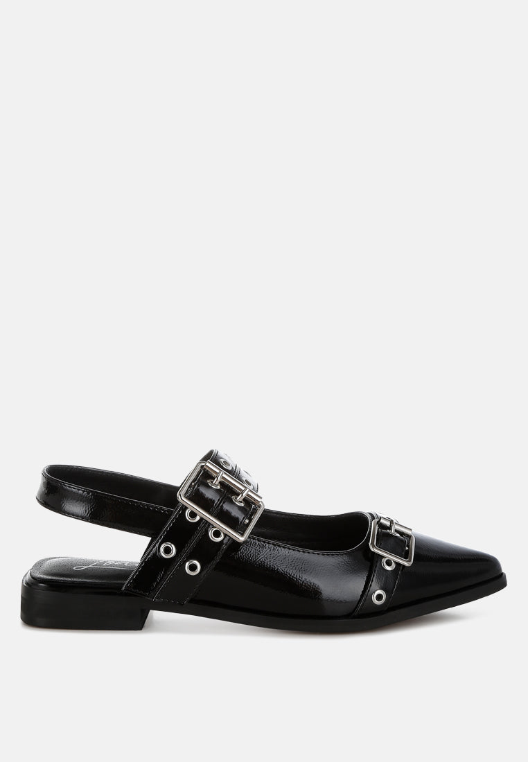 Betula Eyelets & Buckle Detail Flats-5