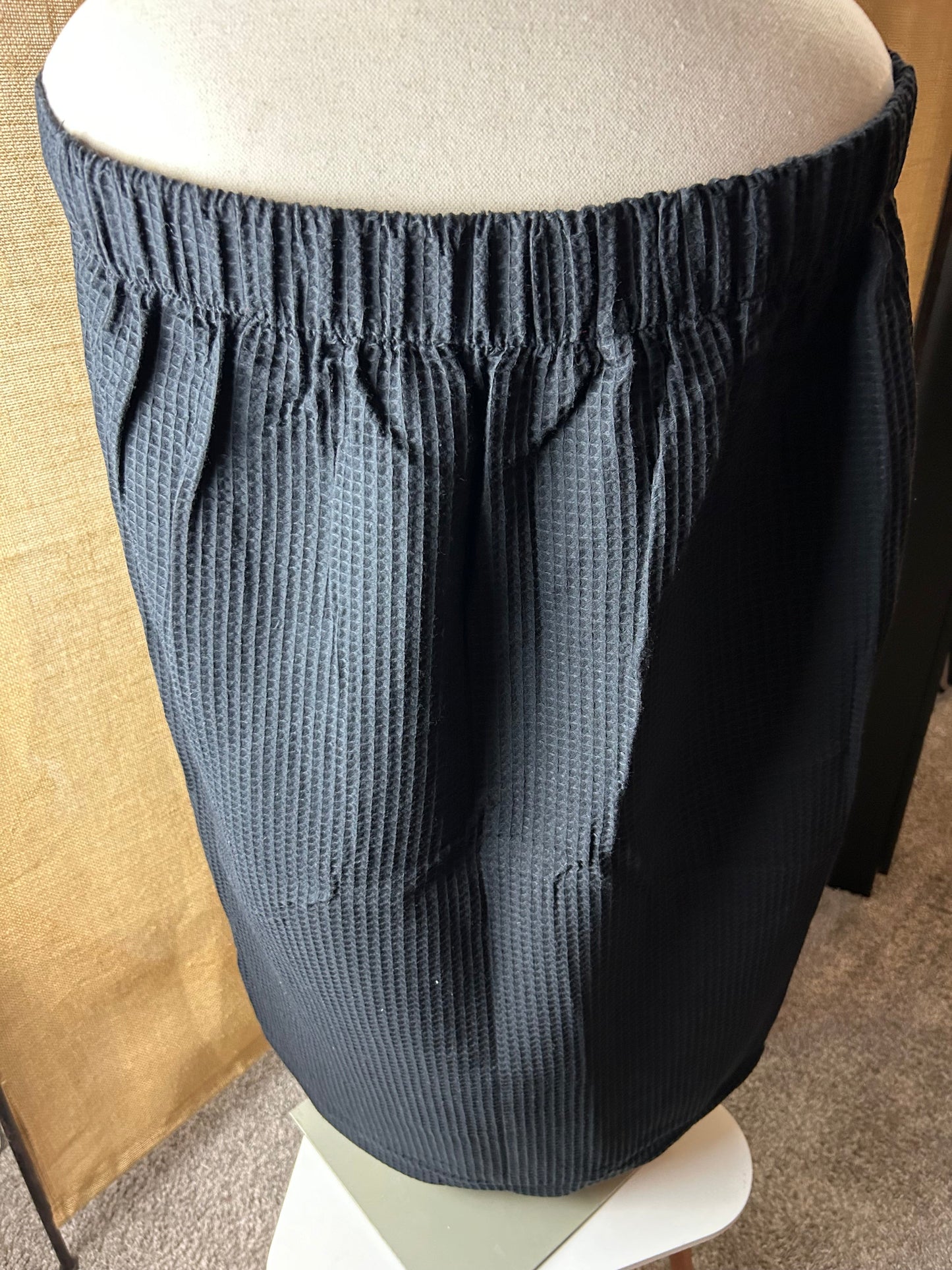 Black Waffle Wrap Towel - Greek Letters in Red Delta Sigma Theta in-1