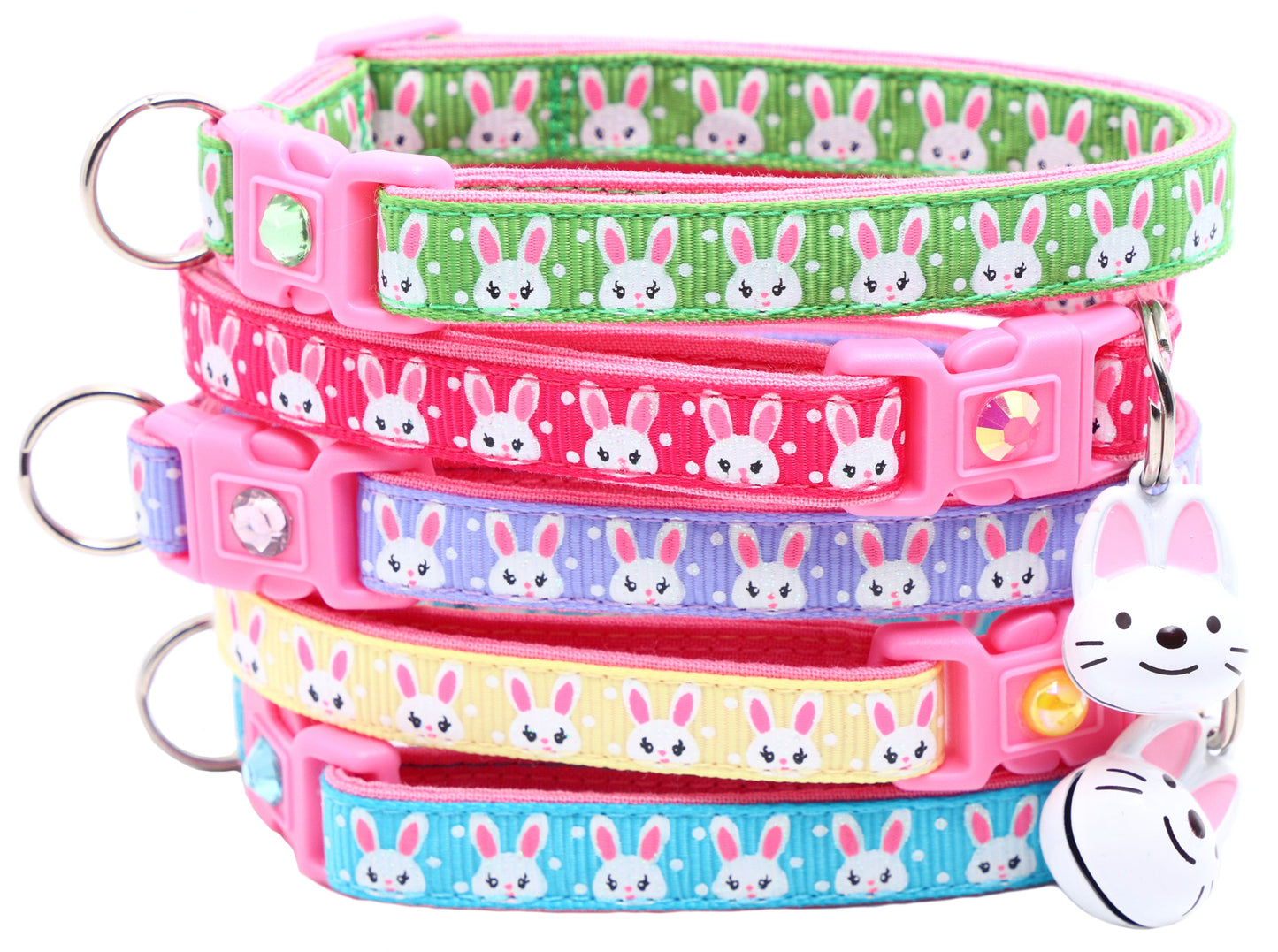 Bunny Faces Breakaway Cat Collar-0