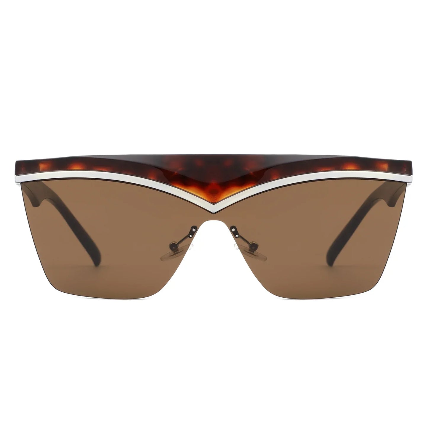 Lythia - Semi-Rimless Fashion Flat Top Sunglasses-4