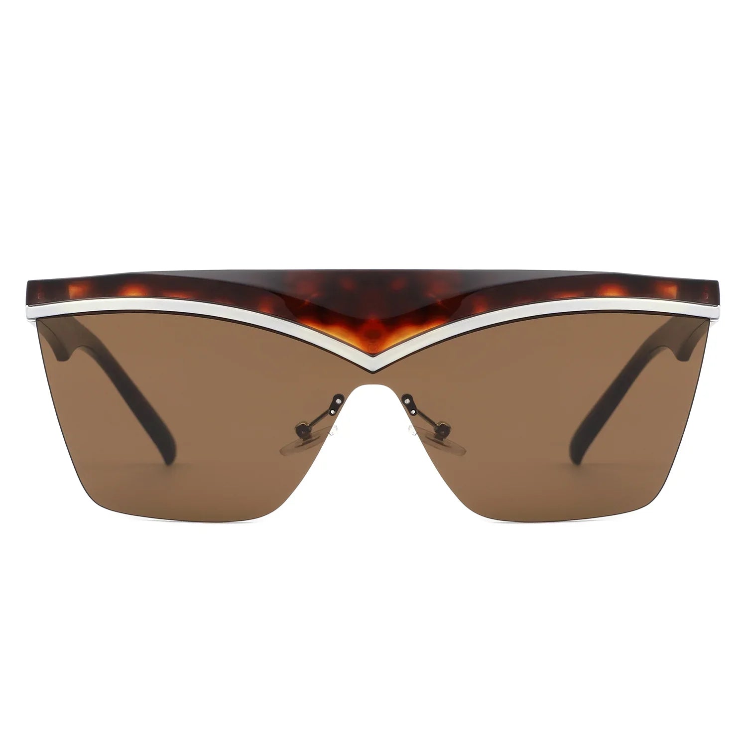 Lythia - Semi-Rimless Fashion Flat Top Sunglasses-4