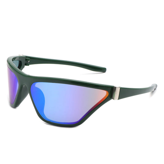 Luminize - Square Mirrored Wrap Around Sport Sunglasses-0