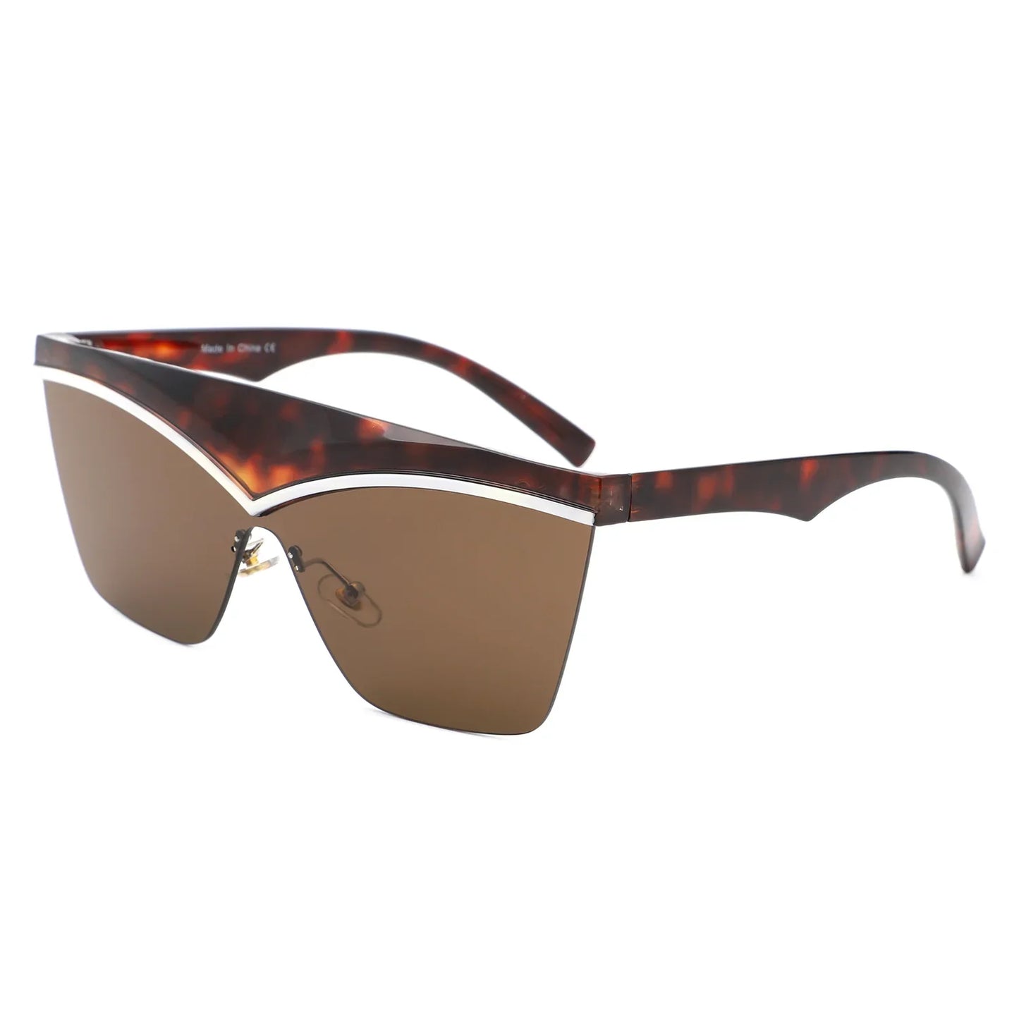 Lythia - Semi-Rimless Fashion Flat Top Sunglasses-5