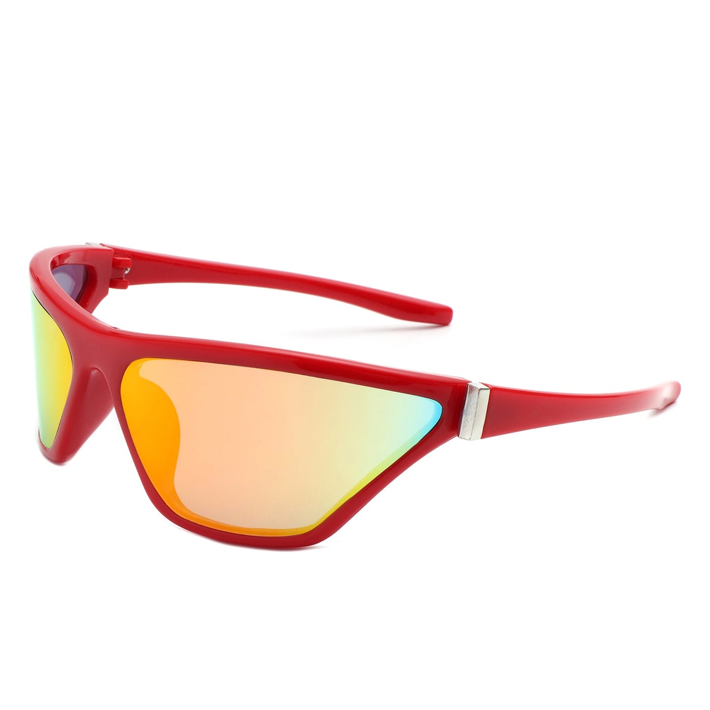 Luminize - Square Mirrored Wrap Around Sport Sunglasses-4