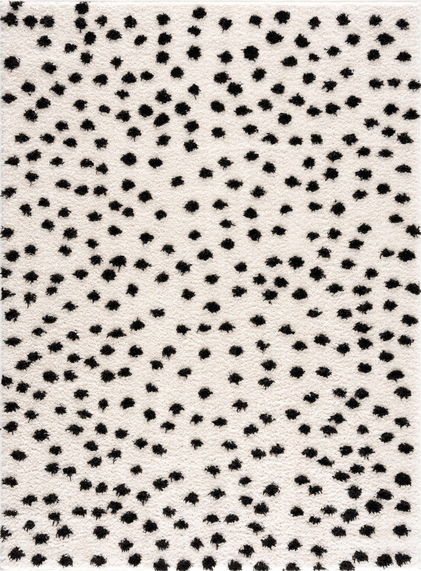 Cansu Black & White Dotted Area Rug-1