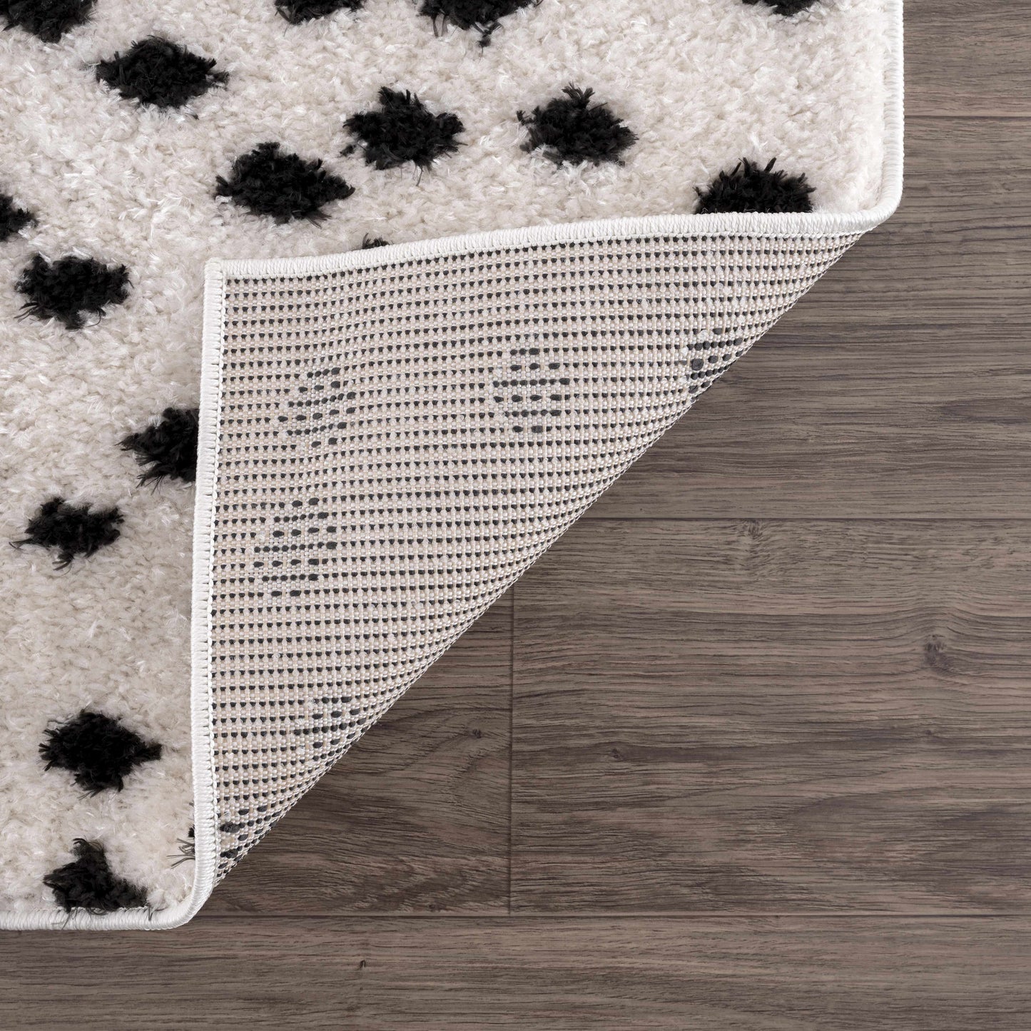 Cansu Black & White Dotted Area Rug-4