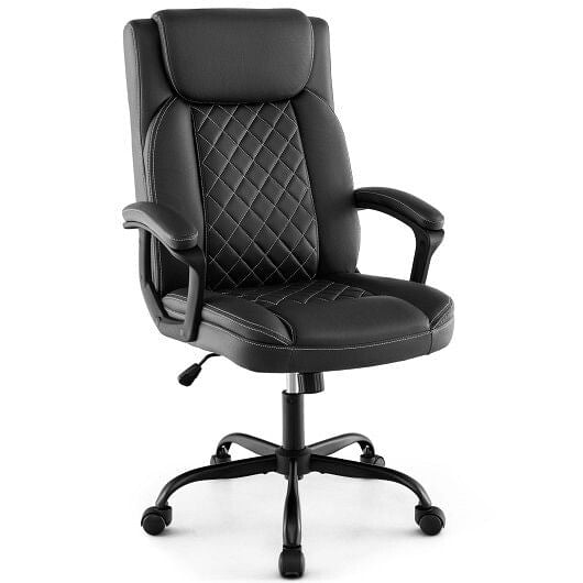 High Back Ergonomic Executive Chair with Thick Headrest Cushion-Black-4