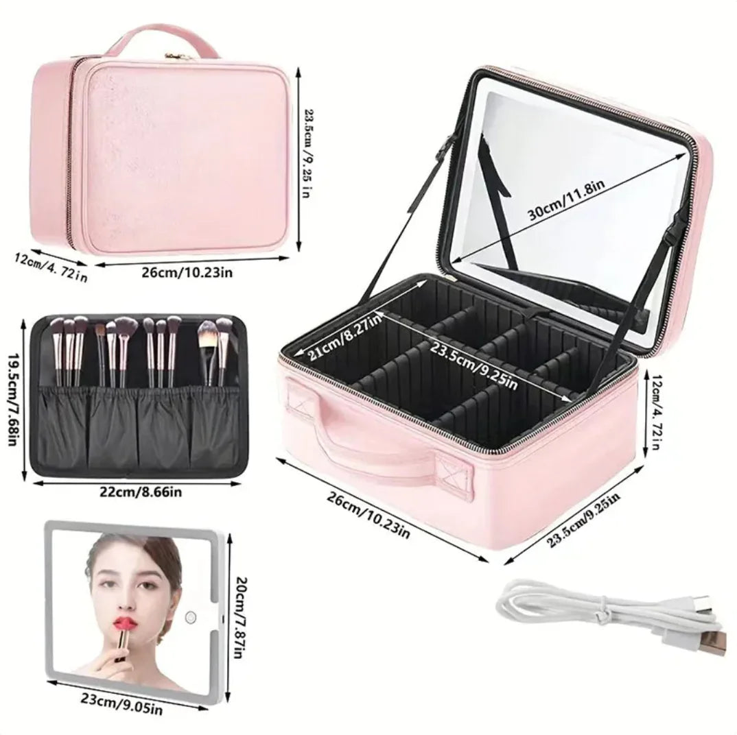 Deluxe PU Leather Cosmetic Travel Case