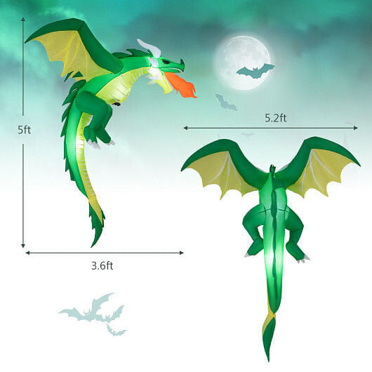 5 Feet Hanging Halloween Inflatable Dragon-4