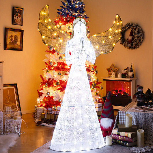 5 ft Festive Pre-Lit Angel with Halo and 150 LED Lights-1