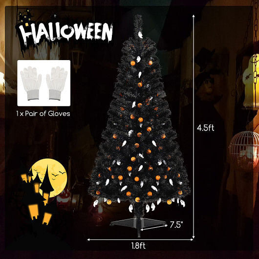 4.5 Feet Artificial Halloween Tree with 6 Lighting Modes and 5 Musics-2