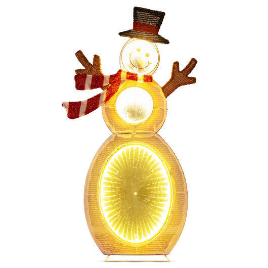 2.6 Feet Lighted Snowman with LED Lights and Metal Stand-0