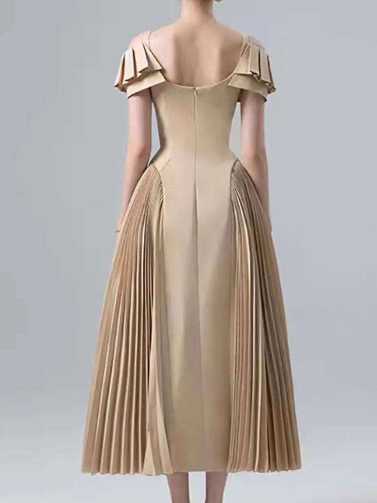 Camisole Backless Party Dress with Pleated and Patchwork Details For Women, SoHo, BYMANYC New York.-4