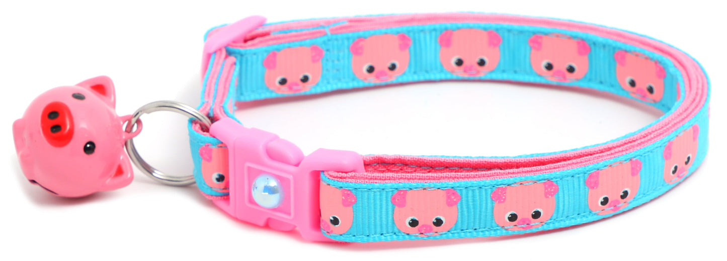 Pink Pigs Breakaway Cat Collar-1