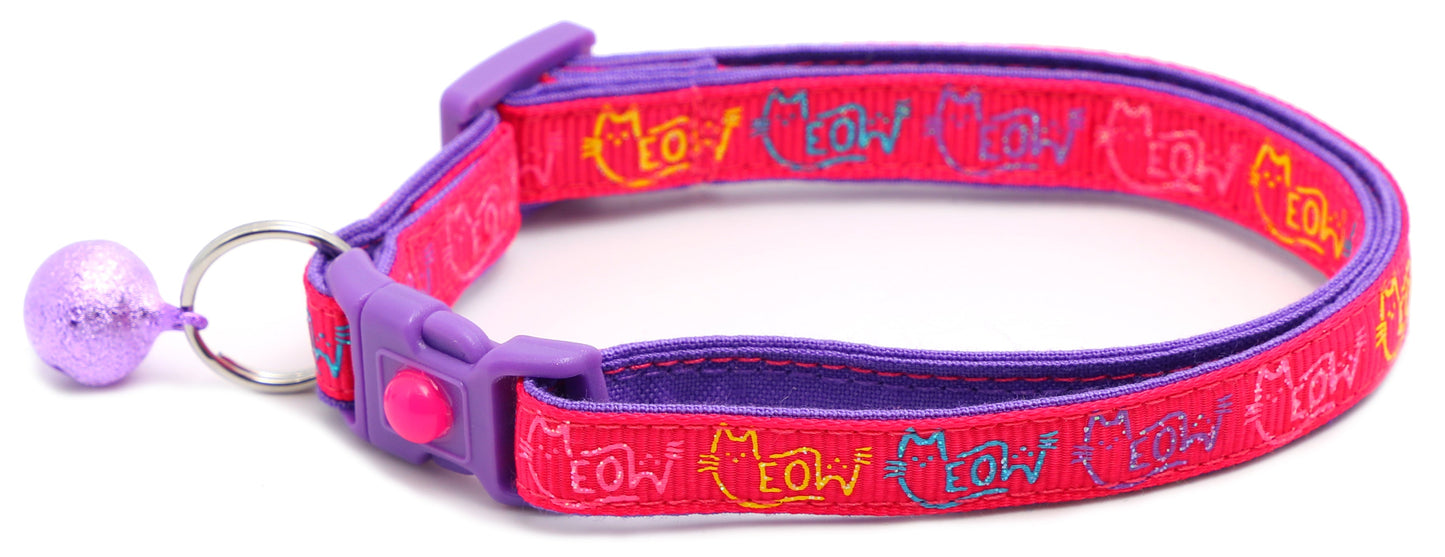 Colorful Meow Breakaway Cat Collar-7