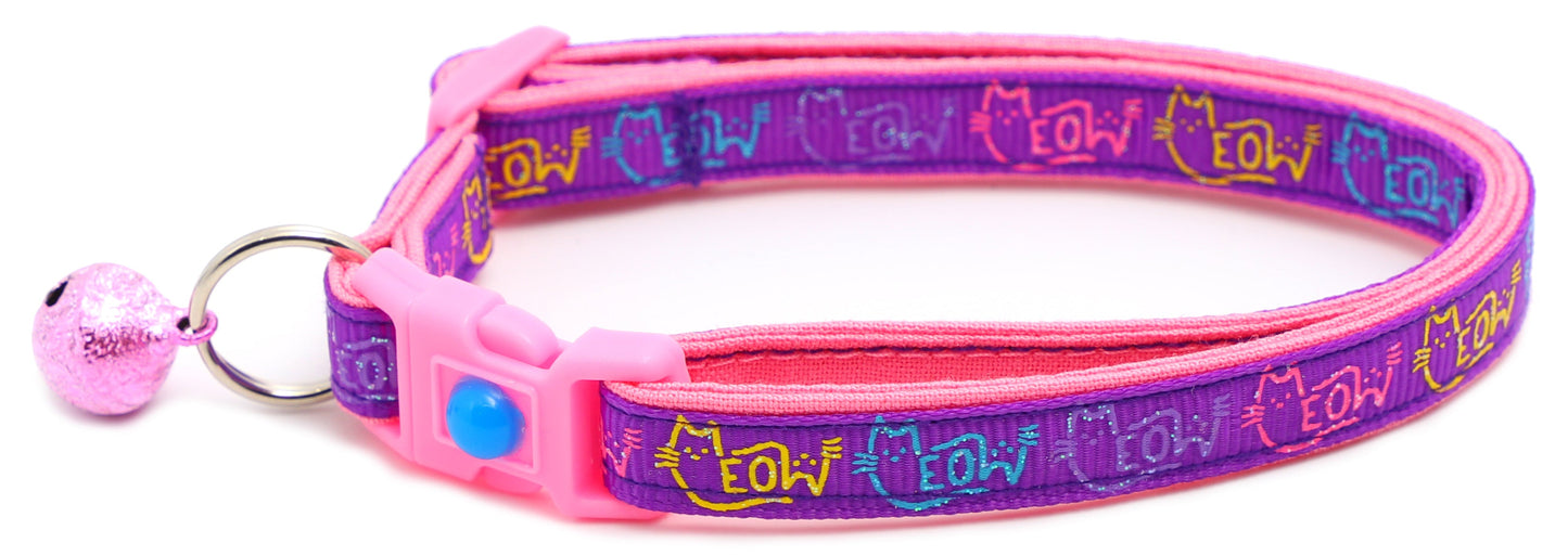 Colorful Meow Breakaway Cat Collar-6