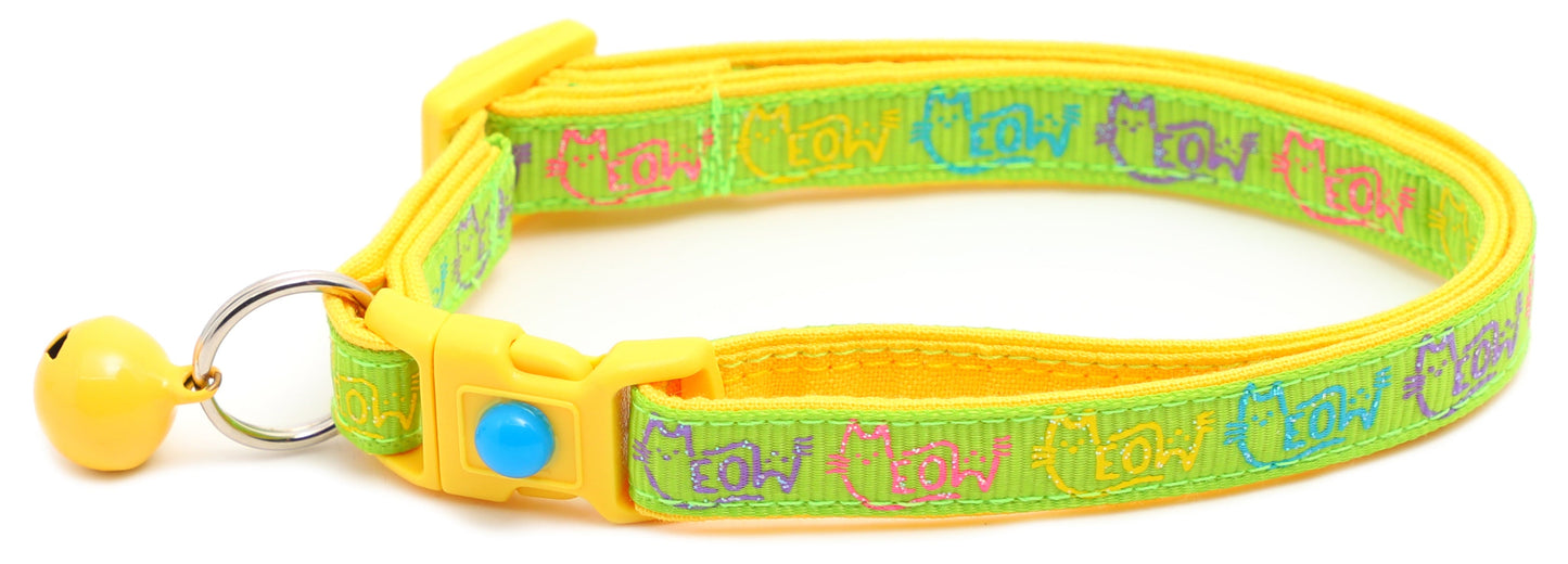 Colorful Meow Breakaway Cat Collar-5