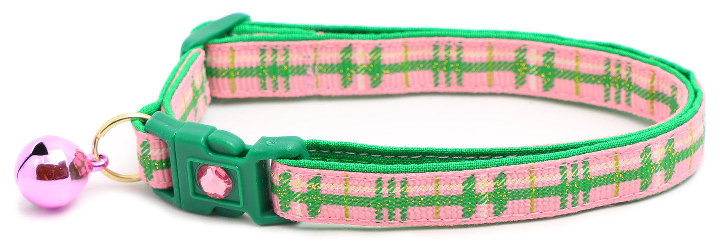 Green Tartan Breakaway Cat Collar-10