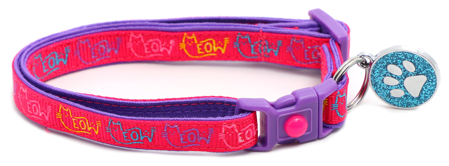 Colorful Meow Breakaway Cat Collar-11