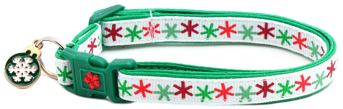 Asterisk Snowflakes Cat Collar-2