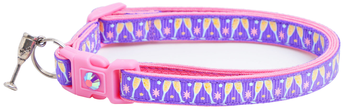 Champagne Glasses Breakaway Cat Collar-2