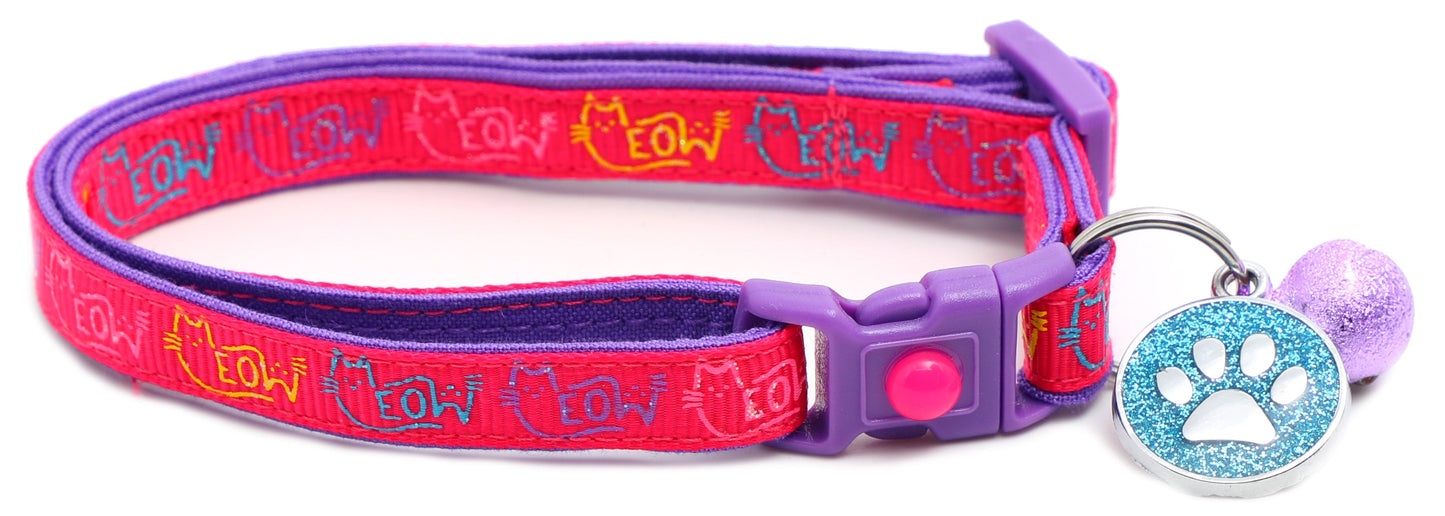 Colorful Meow Breakaway Cat Collar-15