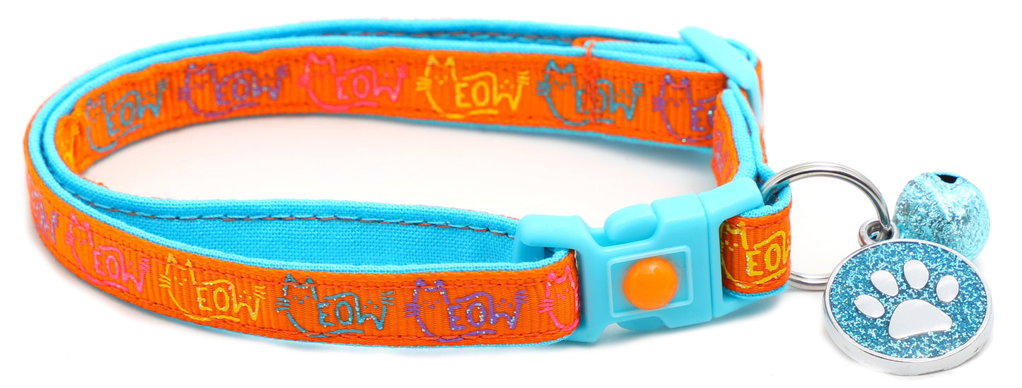 Colorful Meow Breakaway Cat Collar-16