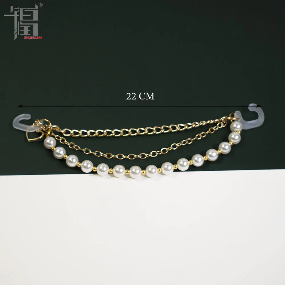 New Cross-Border Garden Shoes with Pearl Chain Accessories