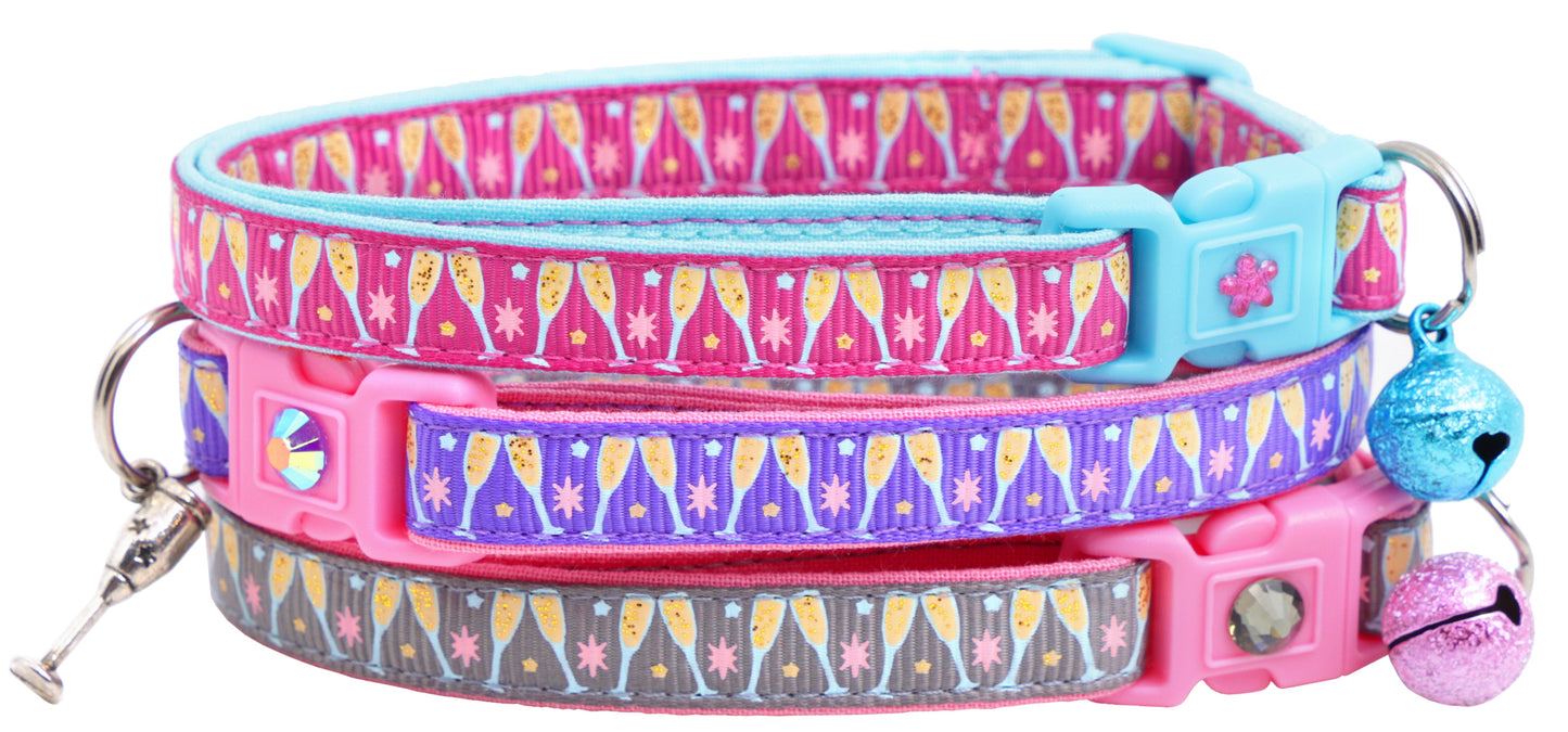 Champagne Glasses Breakaway Cat Collar-0
